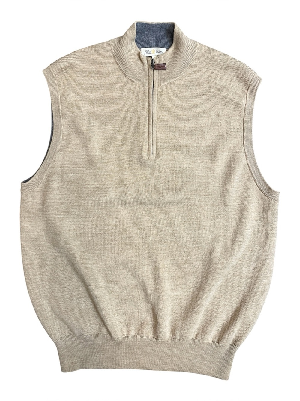 Peter Millar Crown Vintage Khaki Tan 100% Wool Sweater Vest